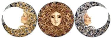 The goddess in her phases, maiden, mother crone