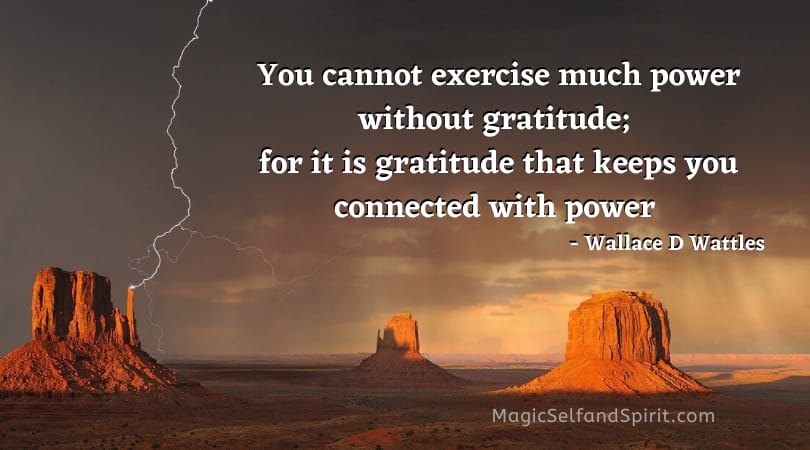 You cannot exercise much power without gratitude; for it is gratitude that keeps you connected with power
